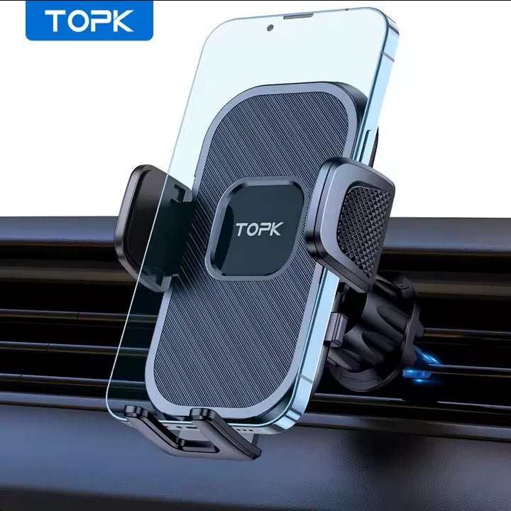 Soporte automático de móvil para coche – agarre fuerte y seguro TOPK